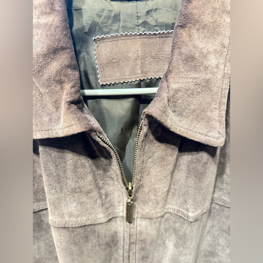 John Ashford Tan Leather Coat Medium - Picture 4 of 11